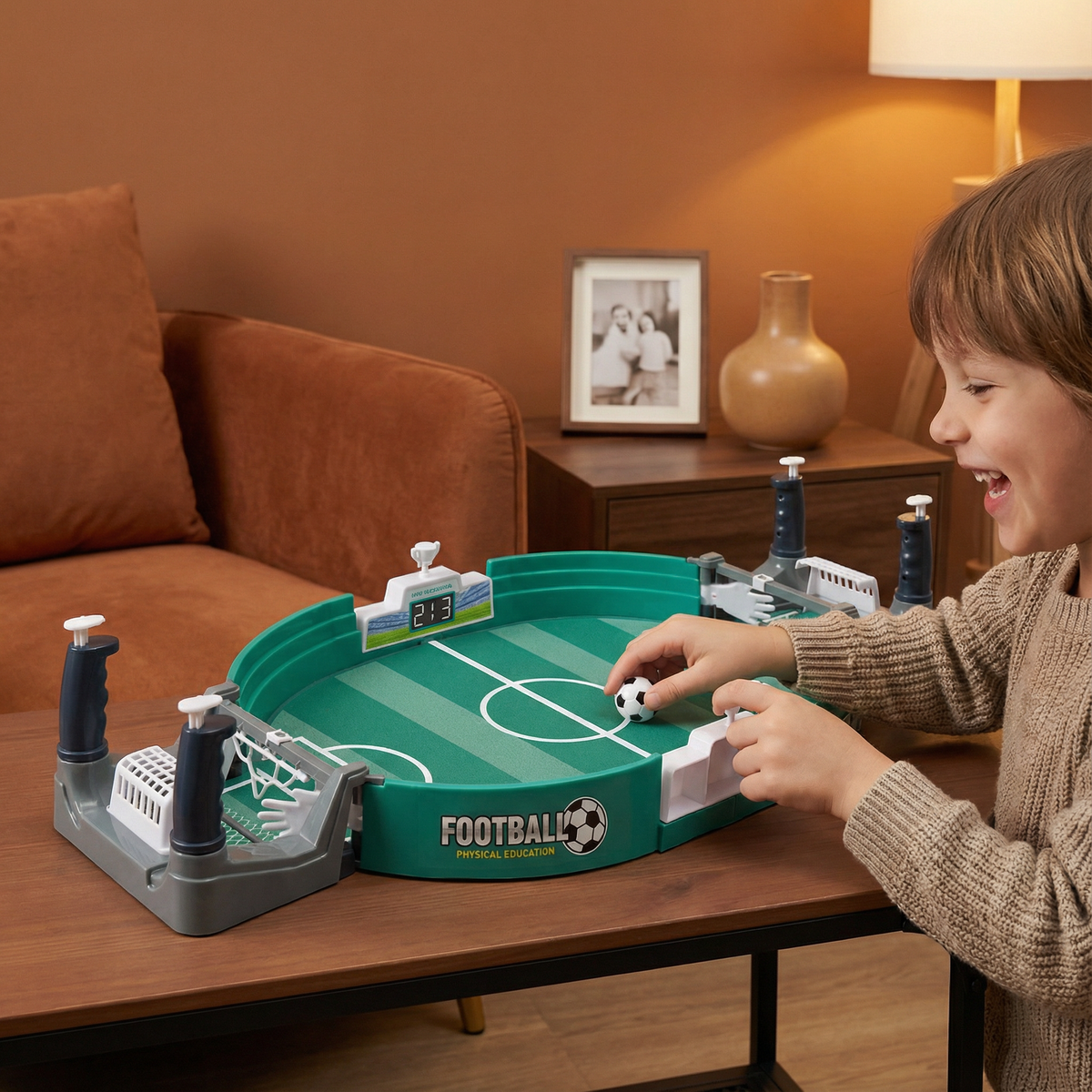 Mini Table Football Set with Scoreboard for Home Play