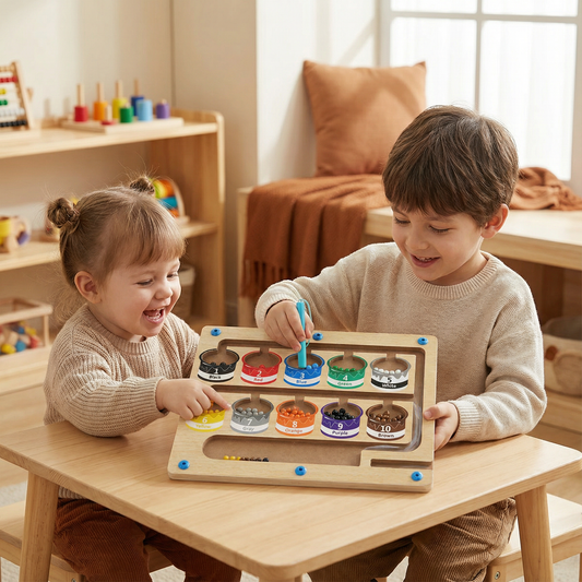 Montessori Magnetic Maze with Colorful Beads for Fine Motor Skills