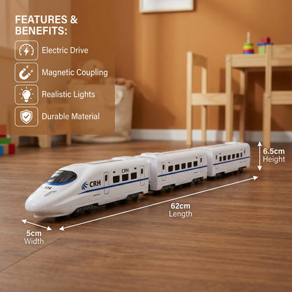 Colorful Chain Train Toy with Linkable Carriages in Sets of Three, Four, or Five