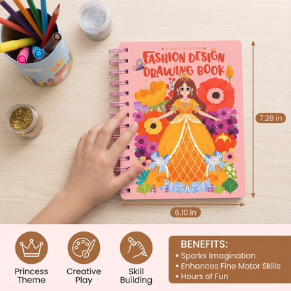 Princess Coloring and Craft Book with Spiral Binding Templates and Craft Materials for Rainy Days