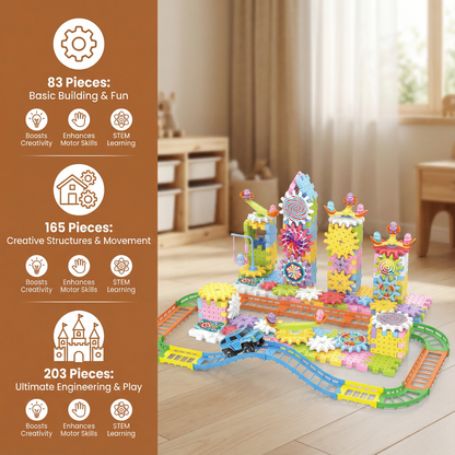 Rotating Gear Montessori Building Blocks Set for Kids