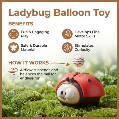Ladybug Air Balloon Toy for Babies with Push Button Activation