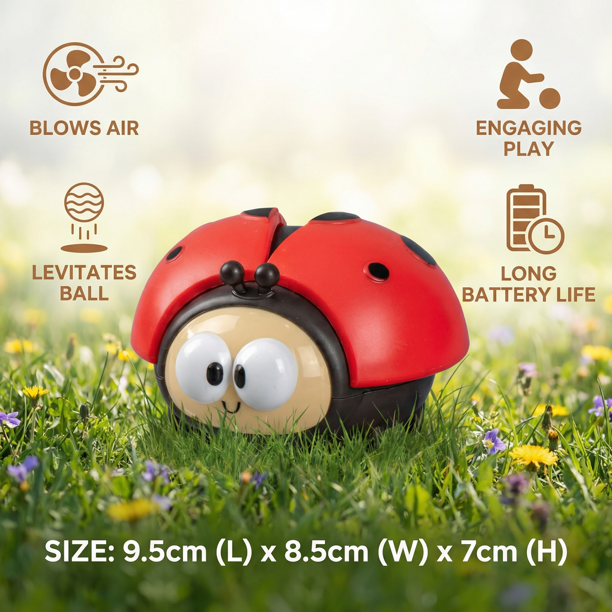 Ladybug Air Balloon Toy for Babies with Push Button Activation