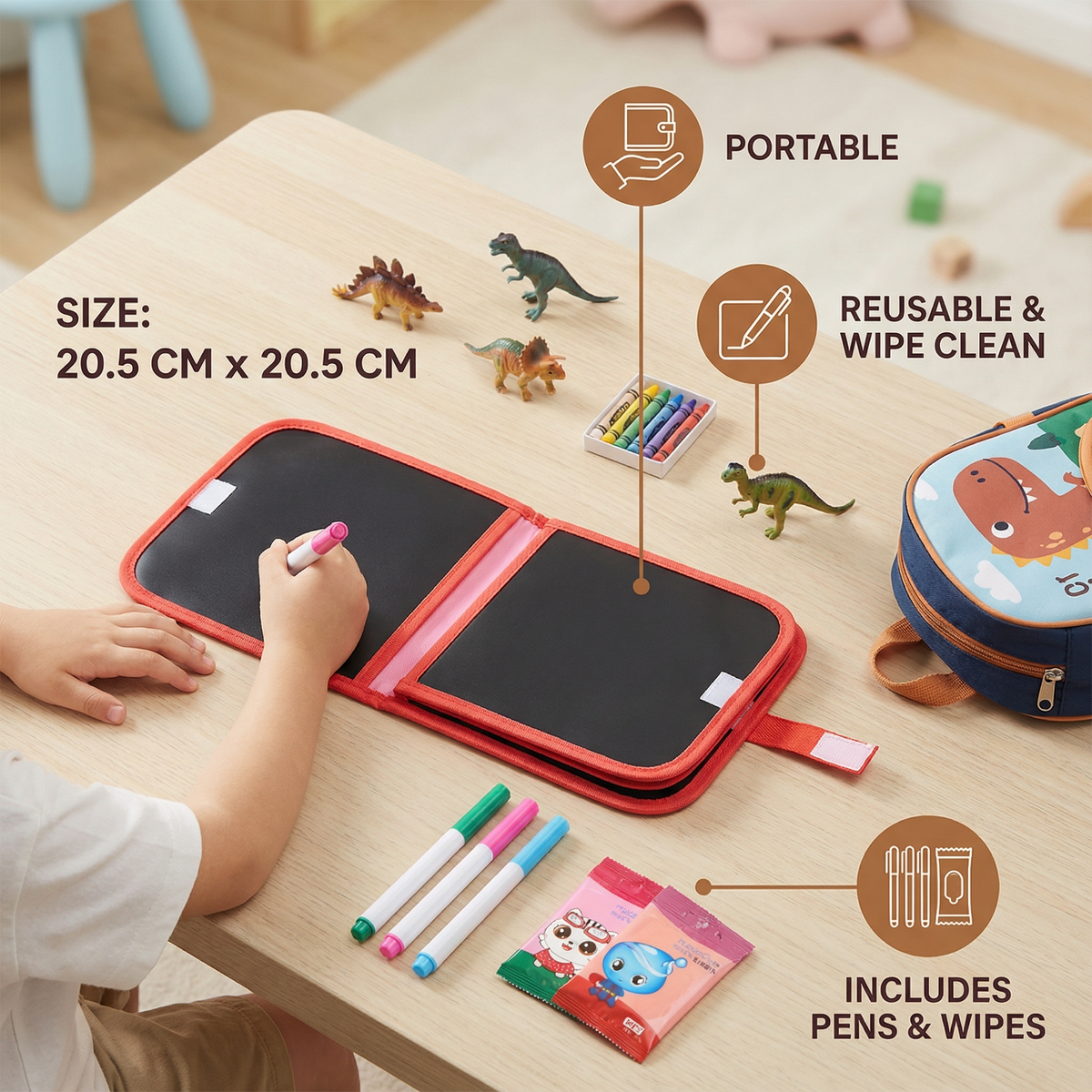 Reusable Kids Drawing Book with Wipe Clean Pages for Travel and Quiet Time