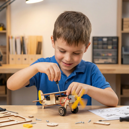 STEM Building Set with Hydraulic Arm and Propeller Plane Models