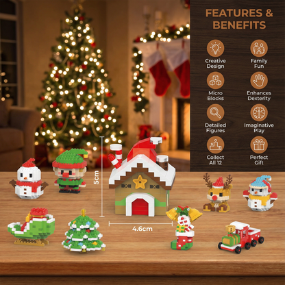 Interlocking Building Block Holiday Characters with Assembly Instructions
