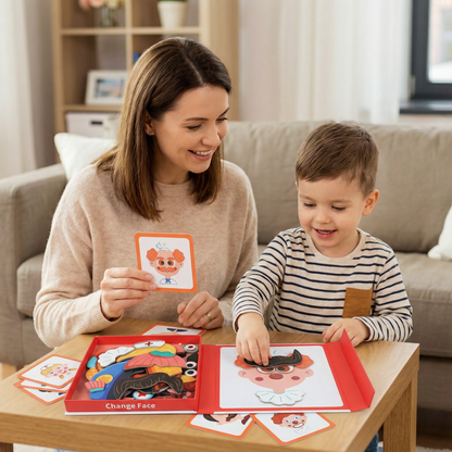 Emotion Recognition Puzzle with Interchangeable Face Parts for Kids