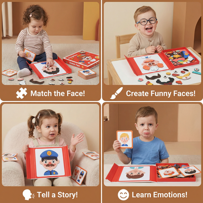Emotion Recognition Puzzle with Interchangeable Face Parts for Kids