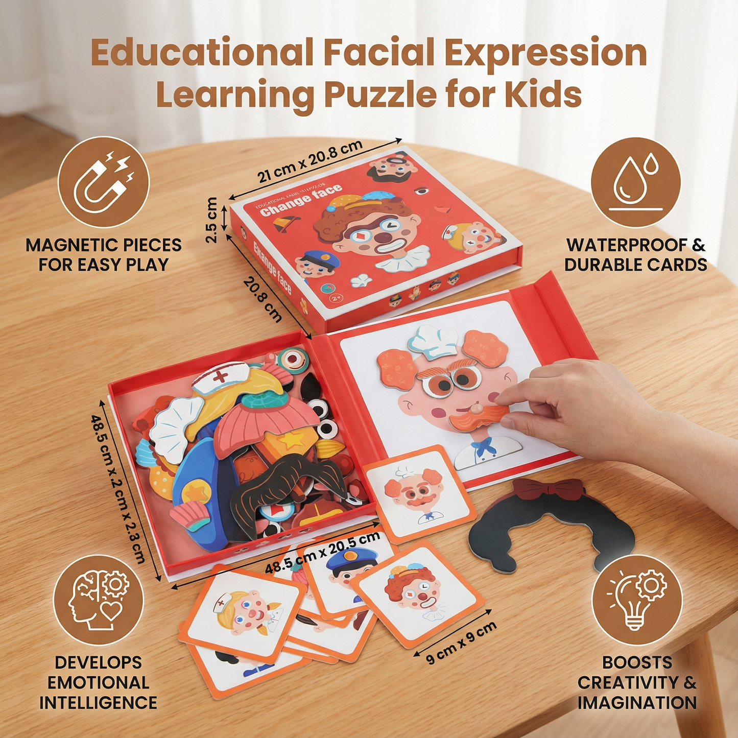 Emotion Recognition Puzzle with Interchangeable Face Parts for Kids