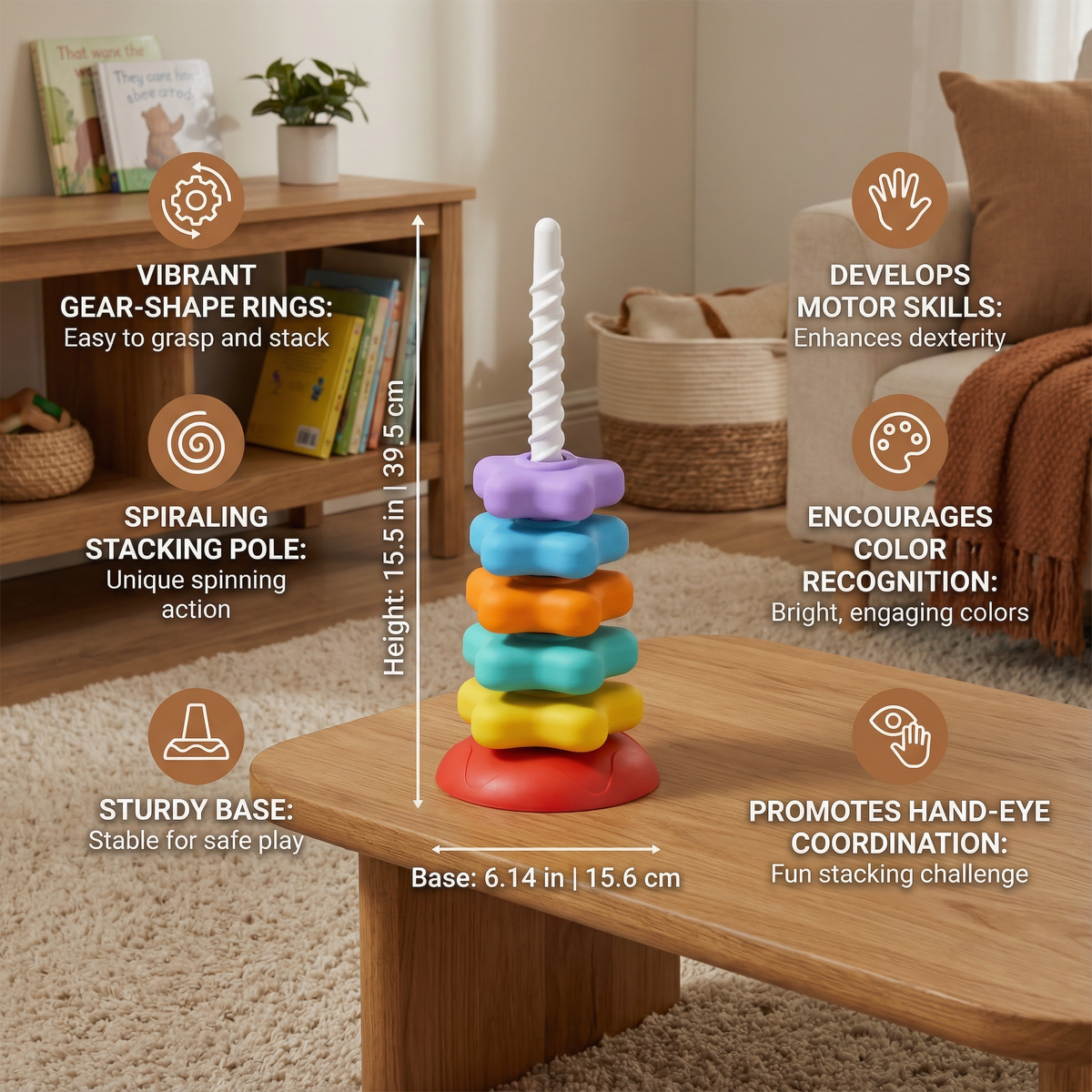 Spinning Color Learning Tower for Toddlers