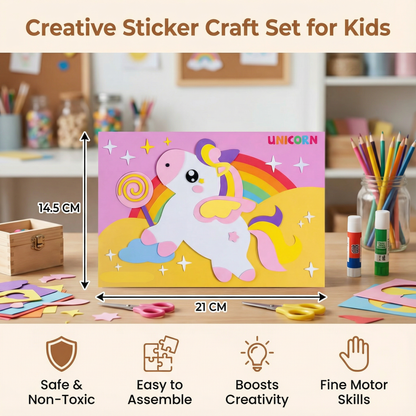 Creative Sticker Craft Set for Kids in Animal, Vehicle, Dinosaur and Princess Themes