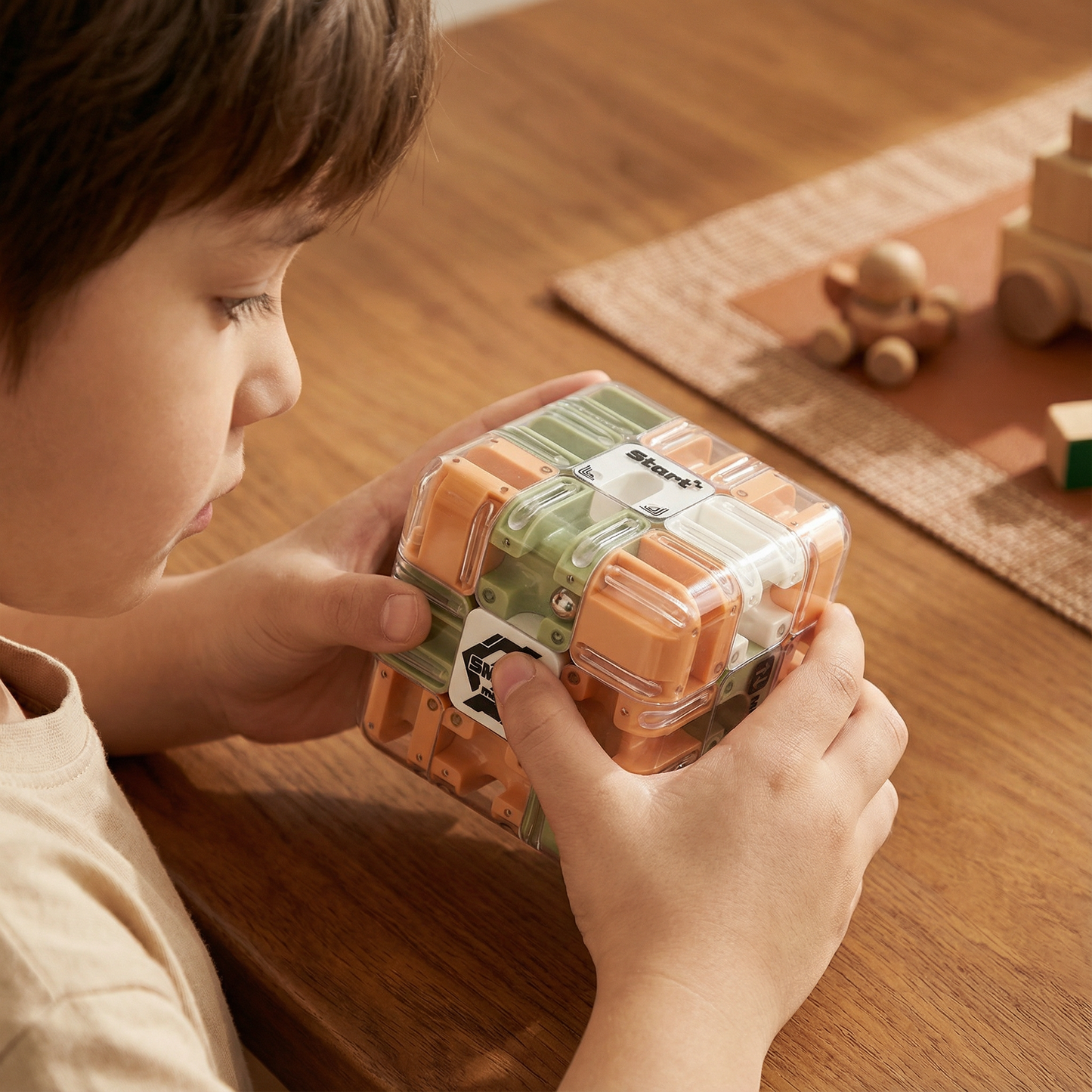 3D Maze Cube with Tilting Ball and Winding Pathways