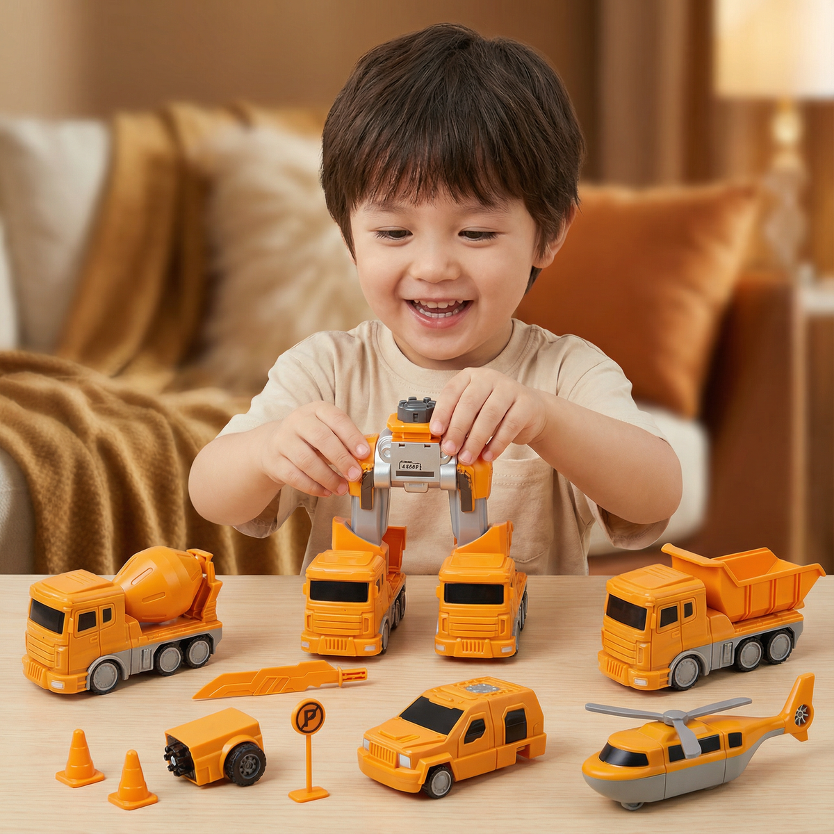 Magnetic Building Vehicles That Snap Together and Change from Car to Robot