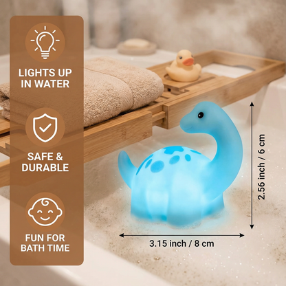 Light Up Color Changing Dinosaur Bath Toy with Soft LED Glow