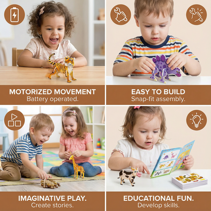 3D Foam Puzzle Set with Cartoon Characters and Snap Assembly for Kids