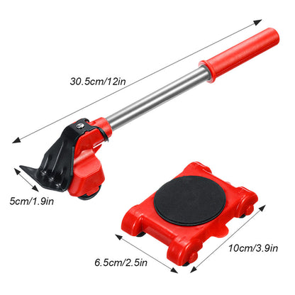 Furniture Moving System with 360 Degree Rotating Pads and Lifting Bar