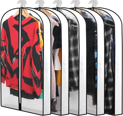 Hanging Garment Covers with Full Length Zippers and Dust Blocking Tab, 24 Pack 3 Sizes
