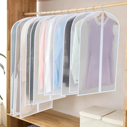 Hanging Garment Covers with Full Length Zippers and Dust Blocking Tab, 24 Pack 3 Sizes