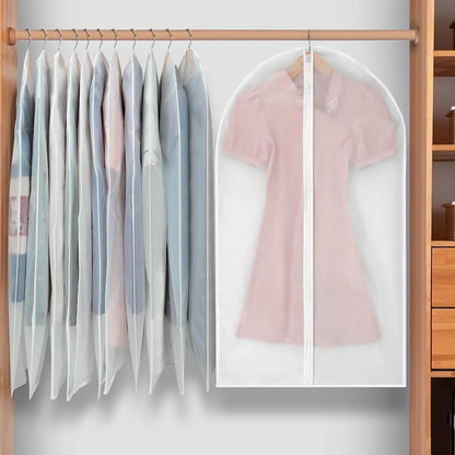 Hanging Garment Covers with Full Length Zippers and Dust Blocking Tab, 24 Pack 3 Sizes
