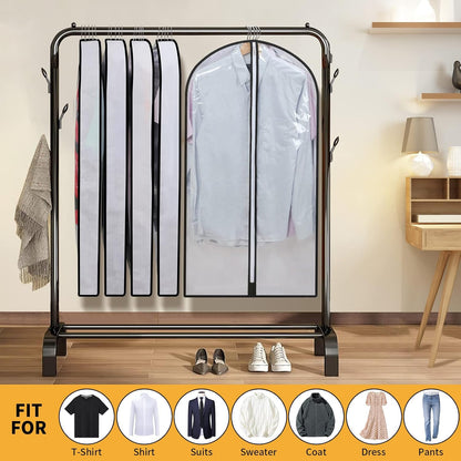 Hanging Garment Covers with Full Length Zippers and Dust Blocking Tab, 24 Pack 3 Sizes