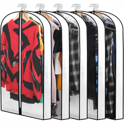 Hanging Garment Covers with Full Length Zippers and Dust Blocking Tab