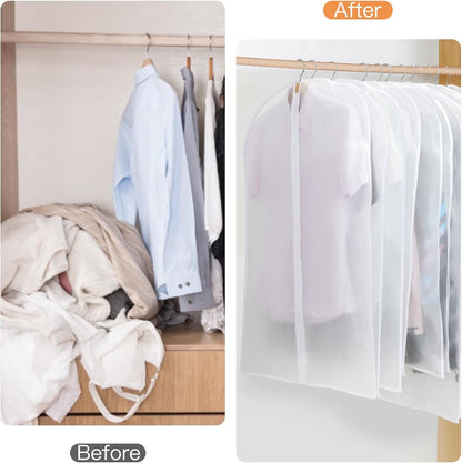 Hanging Garment Covers with Full Length Zippers and Dust Blocking Tab, 24 Pack 3 Sizes